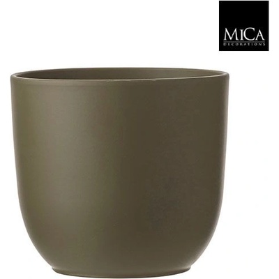 Mica КАШПА КЕРАМИЧНА КРЪГЛА tuska Ø28х25см ЗЕЛЕНa МАТ (1057292)