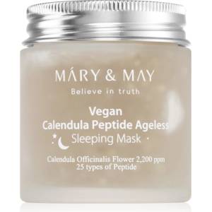 Mary&May Calendula Peptide Ageless Sleeping Mask успокояваща нощна маска с анти-бръчков ефект 110 гр