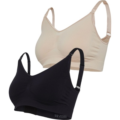 Carriwell Безшевен сутиен за кърмене Carriwell - Original Maternity, размер L, 2 броя, черен и бежов (CW308211)