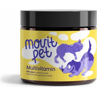 Movit PET Multivitamin s příchutí masa 100 tbl