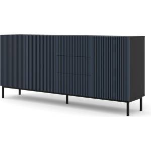 BIM Furniture Комод Ravenna F 200 3D3S боядисан фрезован MDF, черно/тъмносиньо (RAVENNACABBMNYBLBF)