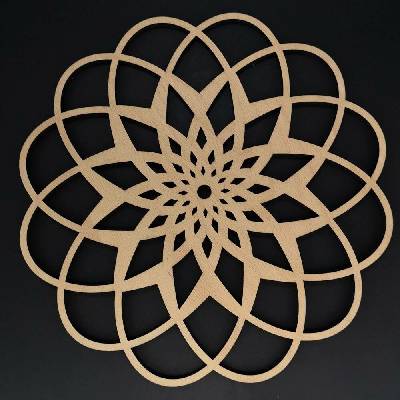 Amadea Dřevěné prostírání kulaté mandala masivní dřevo 33cm