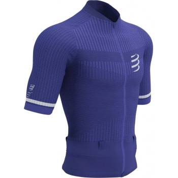 Compressport Trail Postural SS Top Dazzling Blue/White Běžecké tričko s krátkým rukávem