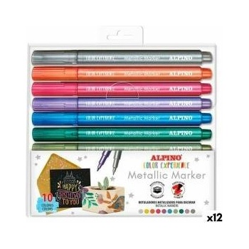 ALPINO Комплект Химикали с Филц Alpino Metallic Marker Многоцветен (12 броя)