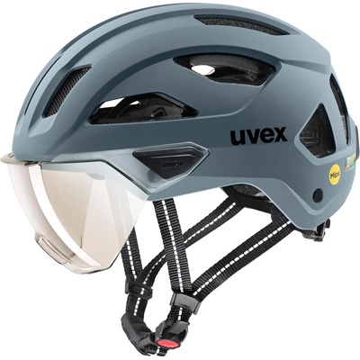 uvex Каска за велосипед Uvex Stride Visor Mips Cat. 1 Bike helmet - Anthracite Matt / Litemirror Silver - размер 59-61 cm (851-1962-0113)