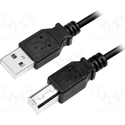 Logilink CU0007B USB 2.0, USB A vidlice, USB B vidlice, niklovaný, 2m, černý