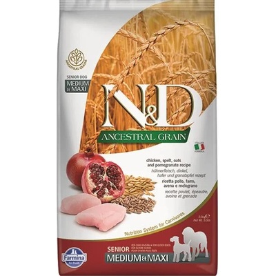 N&D Ancestral Grain kuřecí a granátové jablko senior střední a velká 2,5 kg