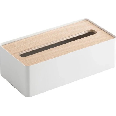 Bílý kovový box na ubrousky Yamazaki Rin 26 x 13 cm