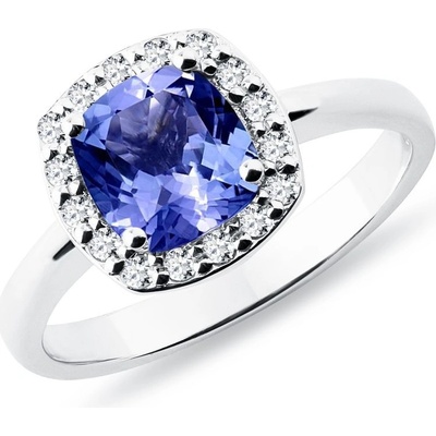KLENOTA Zlatý prsteň s tanzanitom a diamantmi k0177032