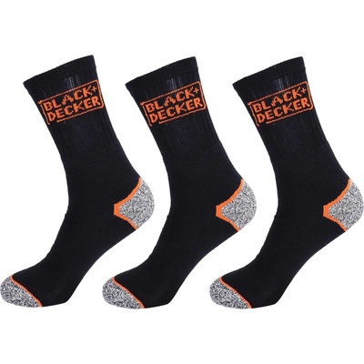 BLACK & DECKER SOCKS BLACK 3P čierna oranžovásivá