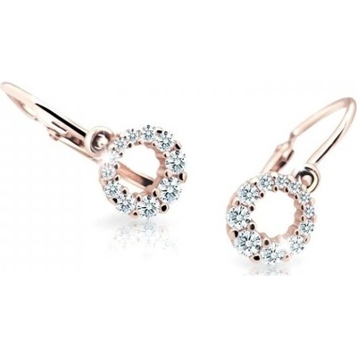 Cutie Diamonds trblietavé detské náušnice z ružového zlata s briliantmi DC2154-10-00-X-4