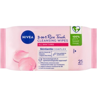 Nivea Micellar Wipes Aqua Rose odličovací ubrousky 25 ks