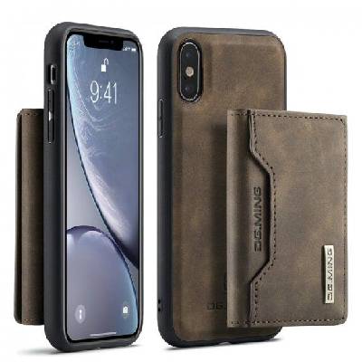 DG. MING 2в1 кейс със сваляемо магнитно портмоне за iPhone XS Max - цвят кафе (50864)