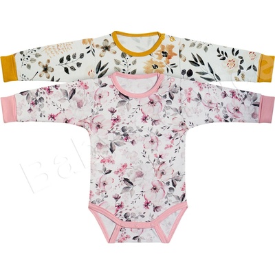 Baby Service Dojčenské body rastúci dlhý rukáv potlač žltá