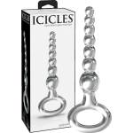 Icicles No. 67 - стъклено дилдо с топчета - прозрачно