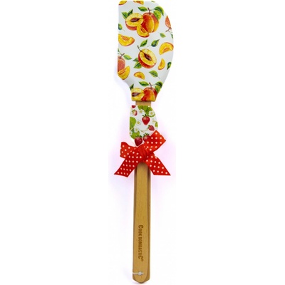 ALVARAK Stěrka kuchyňská 2 ks 32 + 21 cm, silikon/dřevo, meruňka/jahoda
