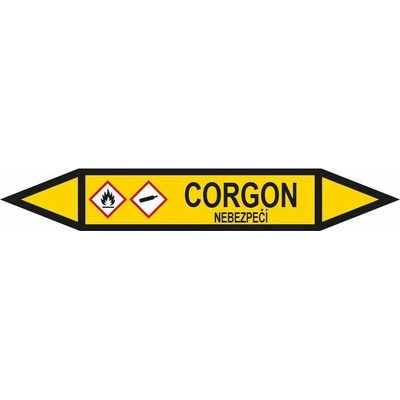 Šipka pro značení potrubí - CORGON, 166 x 26 mm, aršík 5 ks