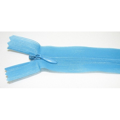 Zips krytý nedeliteľný 30cm tyrkys