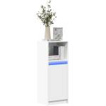 vidaXL Сайдборд с LED, бял, 38x34x100 см, инженерно дърво (852166)