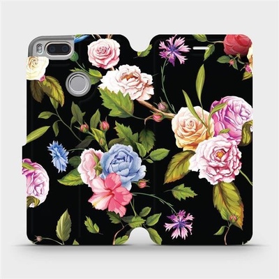 Mobiwear - Xiaomi Mi A1 - VD07S Růže a květy na černém pozadí