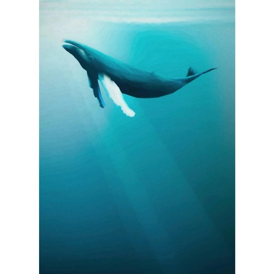 Komar Vliesová fototapeta Artsy Humpback Whale rozměry 200 x 250 cm