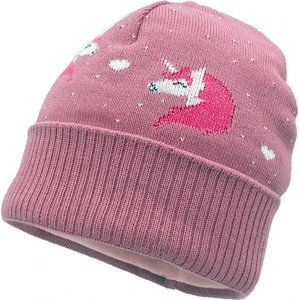 maximo Зимна шапка (beanie) maximo Girl's Unicorn Beanie with Turn-up and Lining Beanie - Foxglove / Sun Pink - размер 47-49 cm (904-2929-0312)