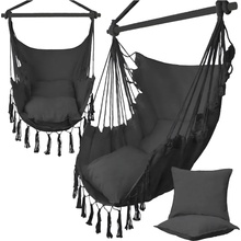 RealG RC-K-574 Brazilské závěsné houpací křeslo s polštáři černé
