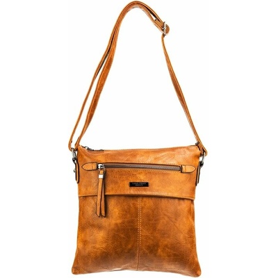 TERESSA dámska crossbody koženková kabelka Svetlohnedá