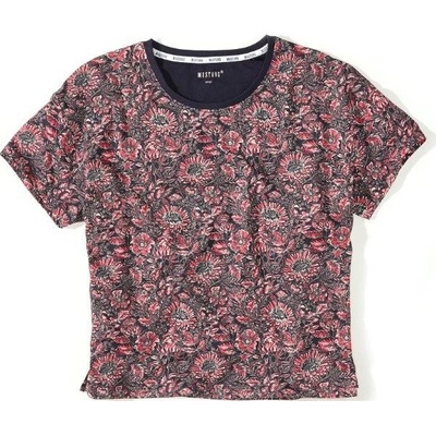 MUSTANG Dámske ružové tričko s kvetinovým vzorom INDIGO FLOWERS