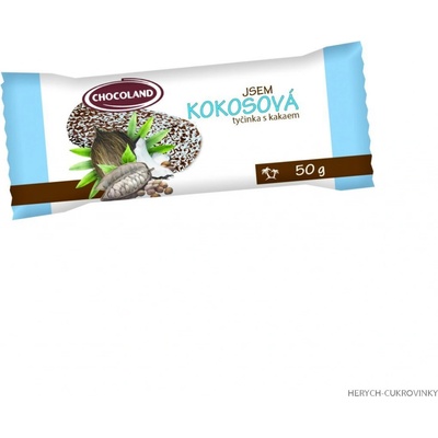 Chocoland jsem kokosová tyčinka tmavá 50 g