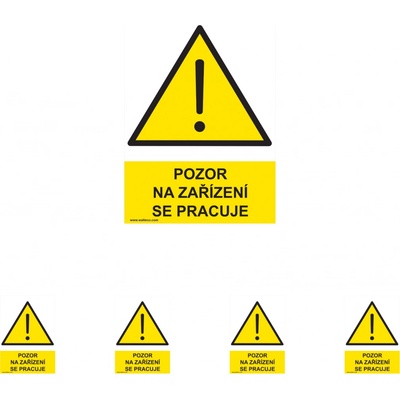 Walteco Pozor na zařízení se pracuje 210x297mm, formát A4, plastová tabulka Množství: 5 ks , 20014BP1