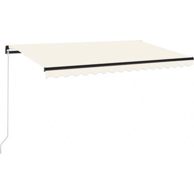 Greatstore Ručně zatahovací markýza 450 x 350 cm krémová