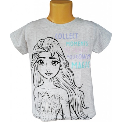 E plus M dívčí tričko frozen ELSA krátký rukáv šedá