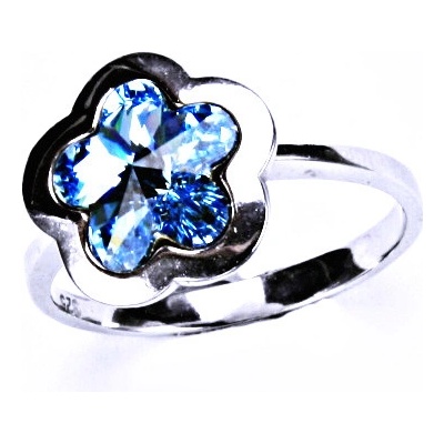 Čištín Stříbrný s krystalem Swarovski Akvamarin T 1296