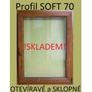 SOFT plastové okno 75x75 zlatý dub/zlatý dub, otváravé a sklopné