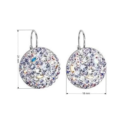 Pavona stříbrné s krystaly Crystals from Swarovski Violet 31161.3 Violet