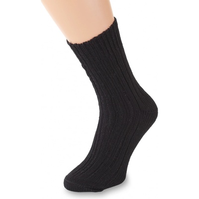 Wooline Vlněné ponožky 100% Merino volný lem černé