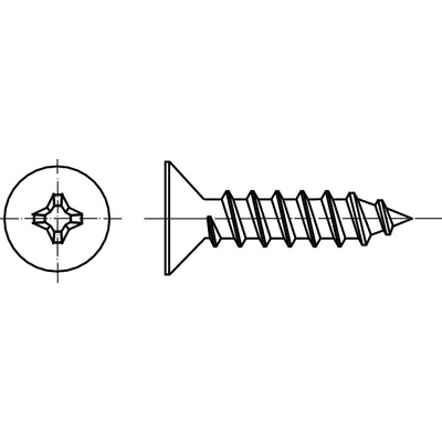 PROFISTYL DIN 7982C šroub do plechu se zápustnou hlavou PHILLIPS (ostrá špička) pozink Varianta: DIN 7982C šroub do plechu zápustná hlava křížová drážka ZnB 4,8x16 – Zboží Mobilmania