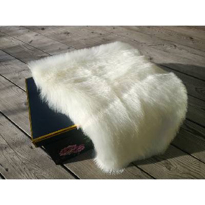Luxusná umelá kožušina, smotanovo biela, 51 mm vlas kožušinový štvorec: 48 x 48 cm