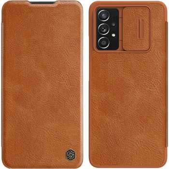 Nillkin Кожен калъф Nillkin Qin за Samsung Galaxy A73, кафяв (6902048237681)