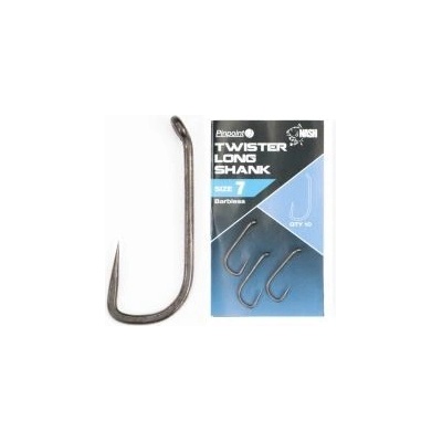 Kevin Nash Twister Long Shank Barbless Bez Protihrotu veľ.4 10 ks