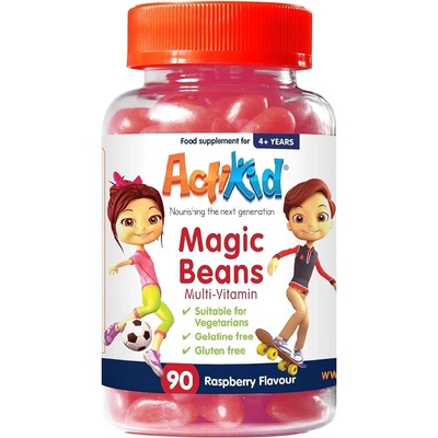 ActiKid Magic Beans Multi-Vitamin, Raspberry, 90 Gummies