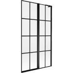 Mexen Mist L параван за вана, 2-крилен, десен 100 x 150 см, черна решетка, черен - 8A9L-100-011-70-77-P (8A9L-100-011-70-77-P)