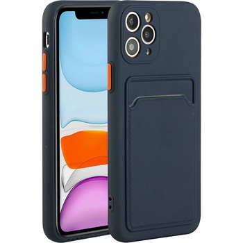 Wooze Samsung Galaxy A13 4G SM-A135F, Силиконов калъф, с картодържател, Wooze Card Slot, тъмно син (117187) (117187) (117187)