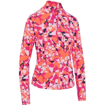 Callaway Dámsky top Golf GEOMETRIC FLORAL SUN Protect. Top PINK PEACOCK