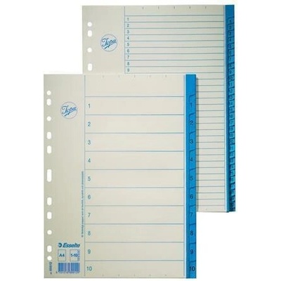 ESSELTE Rejstříky, bílá, A4, karton, 1-12, ESSELTE