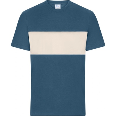 James & Nicholson tričko Colour-Block 8049 bio bavlna krátký rukáv unisex COT028049amt00-dusty blue