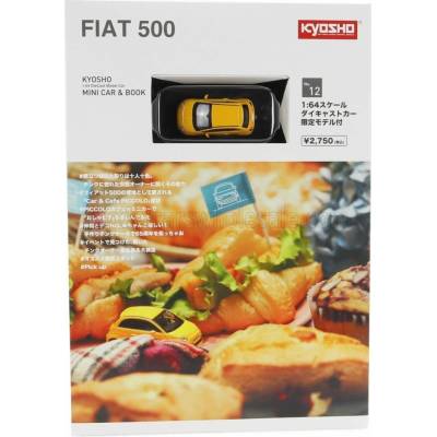 KYOSHO FIAT NUOVA 500 2007 WITH BOOK - YELLOW 1:64