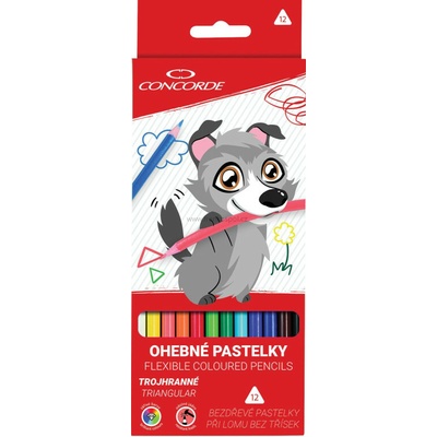 Concorde bezdřevé ohebné pastelky 12 barev FS 524100