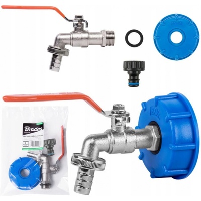 Bradas Kovový ventil na IBC kontejnerovou nádrž 3/4" + 1/2" S60x6 KK04123413Z – Zboží Mobilmania